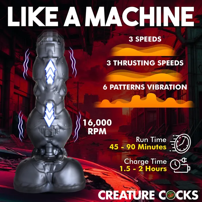 Female Sex Toys Cyborg Cock Thrusting Vibrating Silicone Dildo Creature Cocks