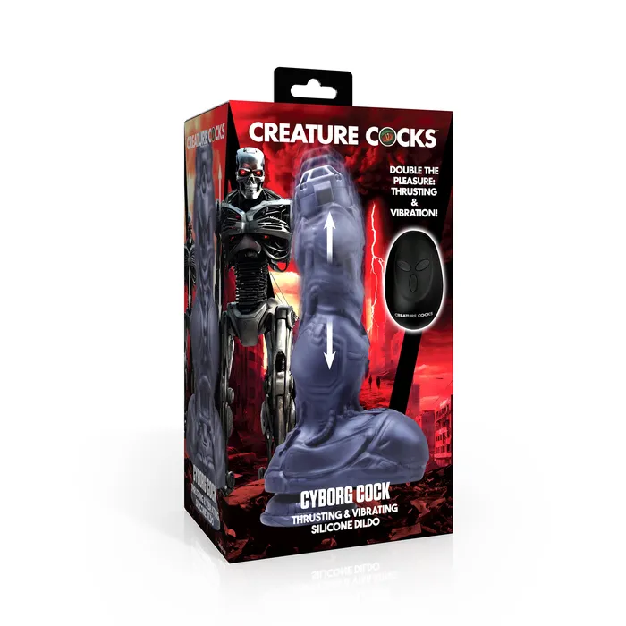 Female Sex Toys Cyborg Cock Thrusting Vibrating Silicone Dildo Creature Cocks