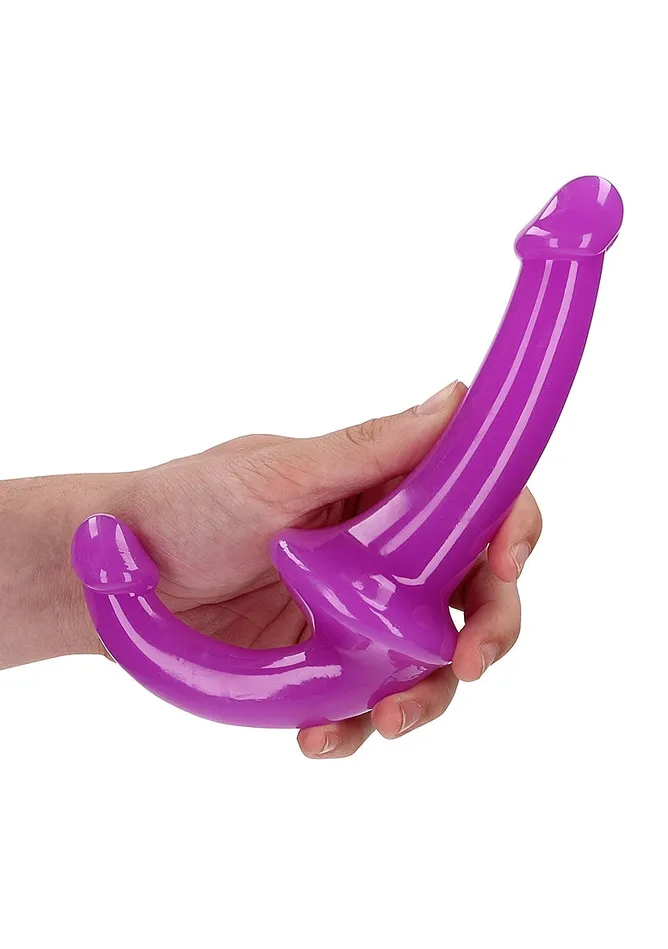 Female Sex Toys SHOTS AMERICA LLC REALROCK GLOW IN THE DARK 6 STRAPLESS STRAP ON PURPLE