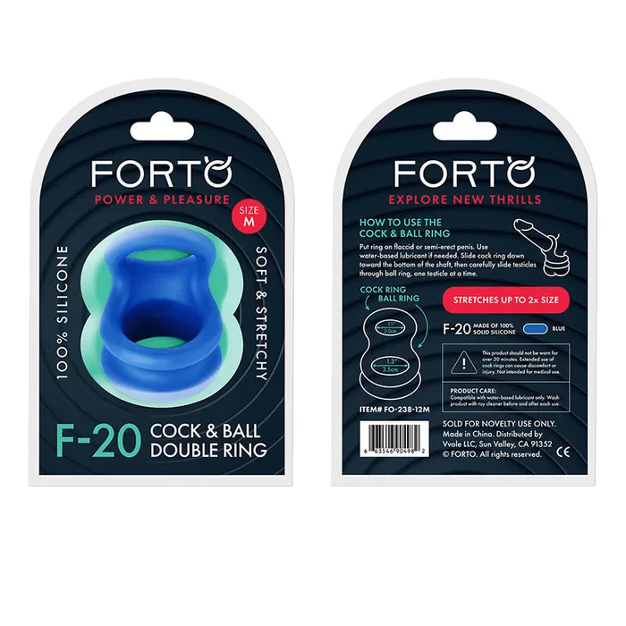 Forto F20 Liquid Silicone Cockring Ball Stretcher Medium Blue Vvole Male Sex Toys Forto F20 Liquid Silicone Cockring Ball Stretcher Medium Blue Vvole Male Sex Toys
