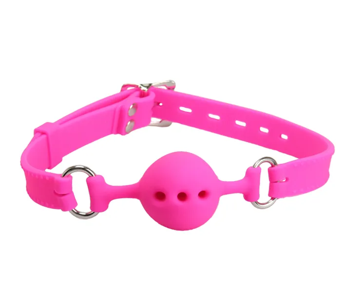 Gag011A Silicone Gag W Petite Breathable Ball Love in Leather Male Sex Toys