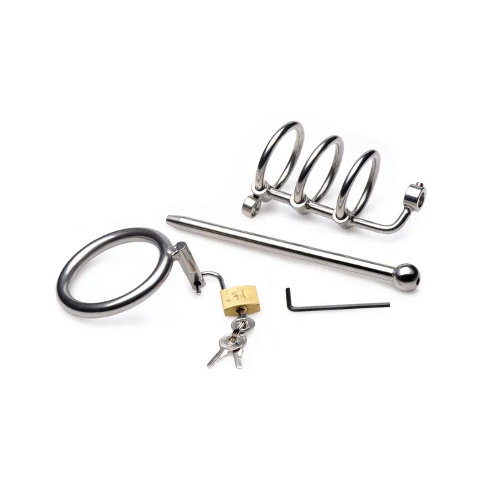 Gates of Hell Stainless Steel Adjustable Cum Through Sound Cage Master Series Male Sex Toys