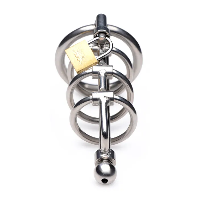 Gates of Hell Stainless Steel Adjustable Cum Through Sound Cage Master Series Male Sex Toys