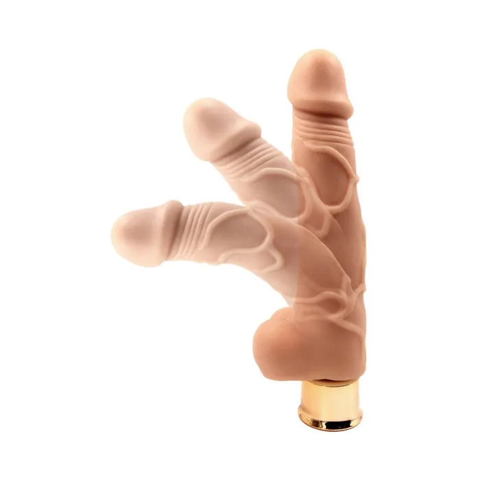 Hott Products Unlimited Vibrators Skinsations Gold Series Vein Jumper 75in Vibrating Dildo Multi Function