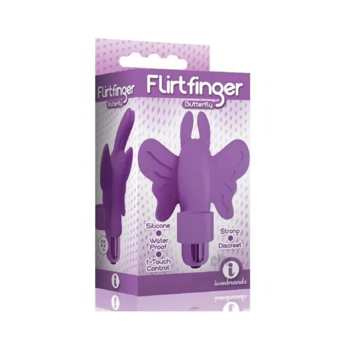 Icon Brands Inc Vibrators The 9s Flirt Finger Butterfly Finger Vibrator Purple