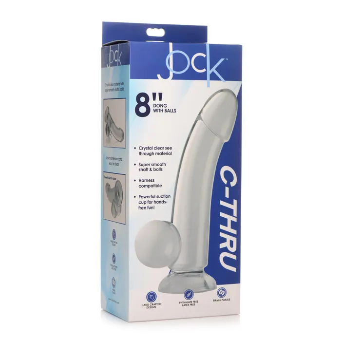 Jock Dildos JOCK C THRU 8 Clear TPE Dildo with Balls