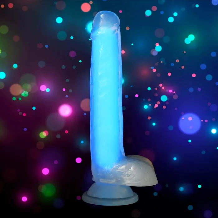 Lollicock Dildos Lollicock 7 GlowintheDark Silicone Dildo w Balls Blue