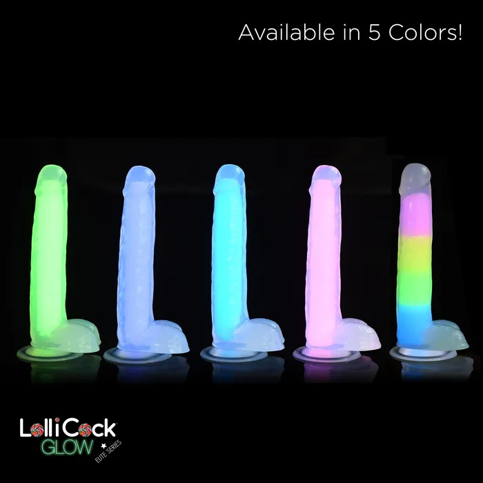 Lollicock Dildos Lollicock 7 GlowintheDark Silicone Dildo w Balls Blue