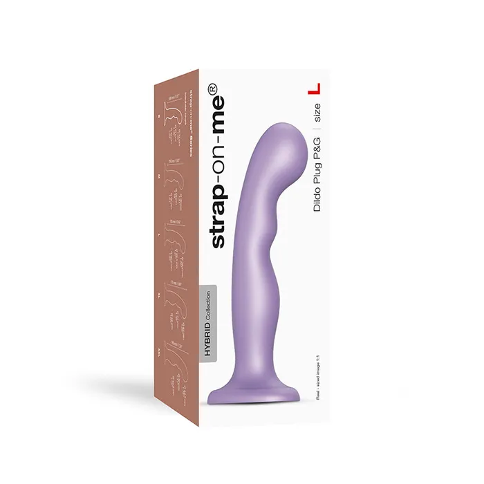 Lovely Planet USA Female Sex Toys StrapOnMe Hybrid Collection Silicone Dildo Plug PG Metallic Lilac L