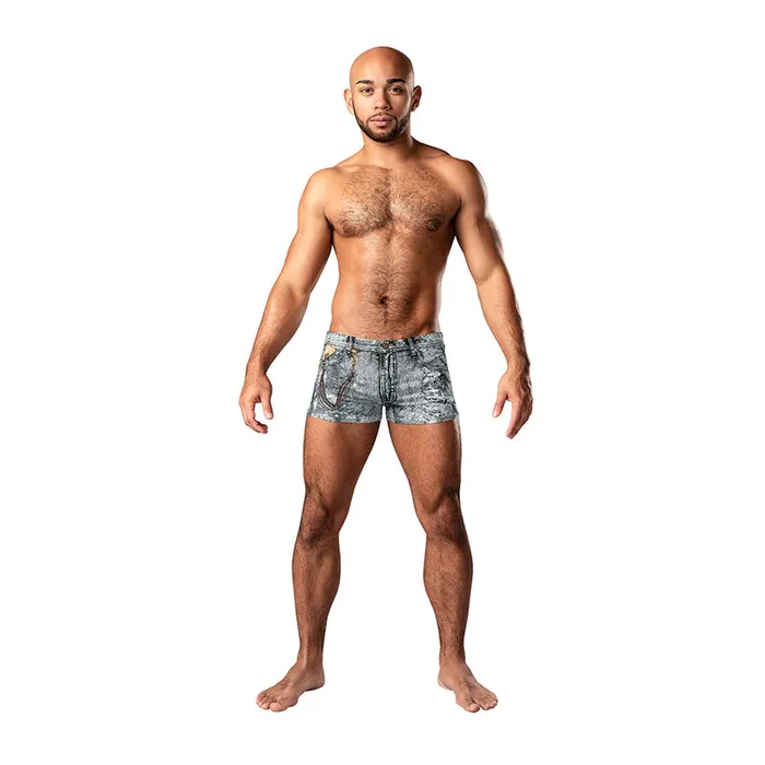 Male Sex Toys Male Power Male Power Dirty Denim Pouch Short Denim Print XL