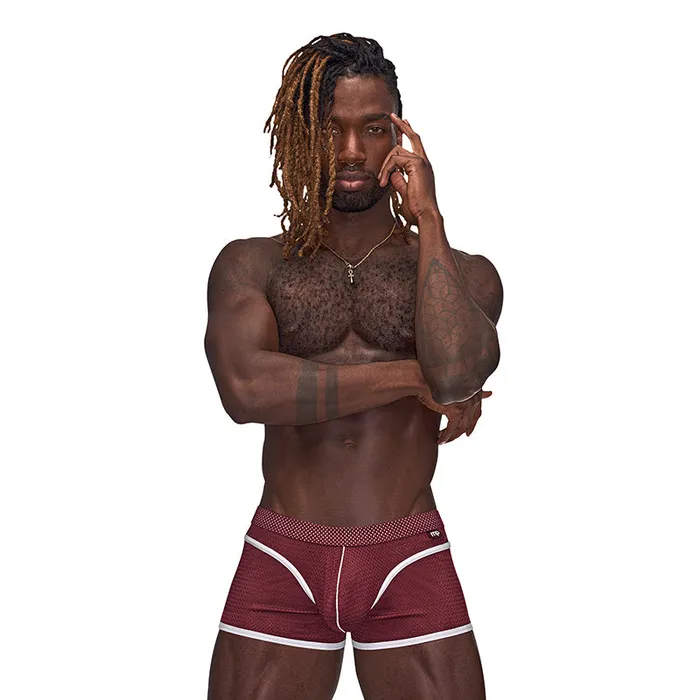 Male Sex Toys Male Power Male Power Sport Mesh Sport Mini Short Burgundy S