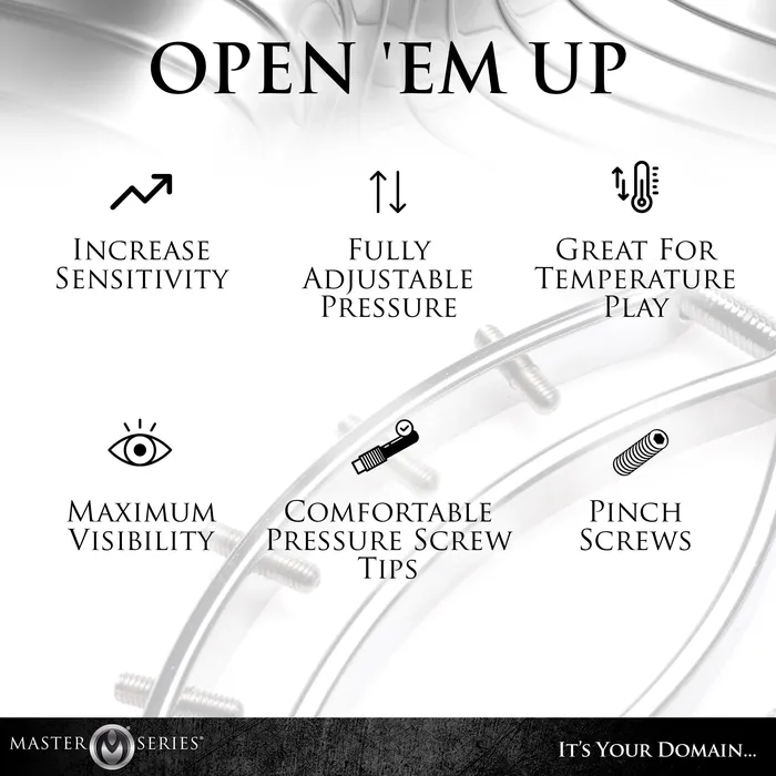 Male Sex Toys Master Series Spread Em Poker Labia Clamp with Adjustable Pressure Screws