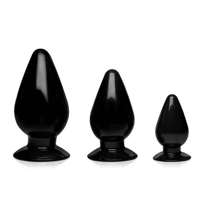 Master Series Anal Triple Cones 3 Piece Anal Plug Set Black