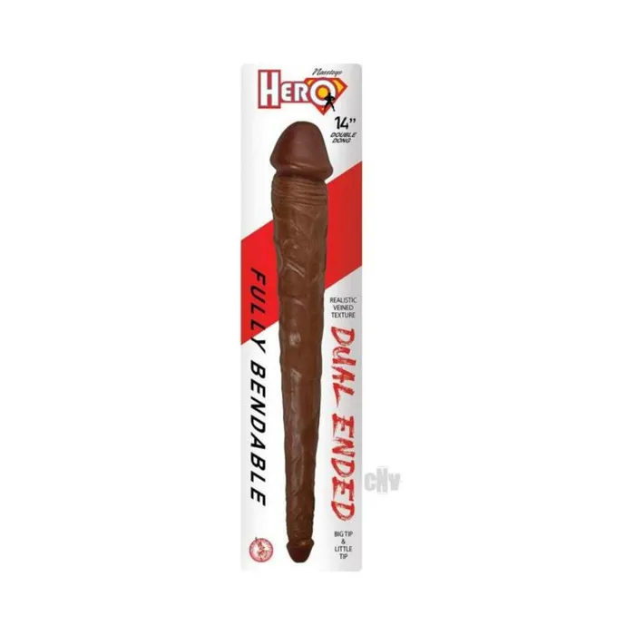 Nasstoys Dildos Hero Double Dong 14 In Brown