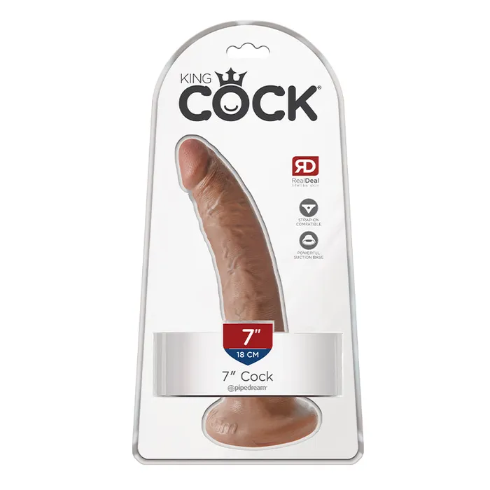 Pipedream King Cock 7 in Cock Realistic Dildo With Suction Cup Tan Pipedream Female Sex Toys