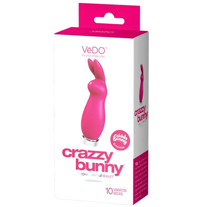 Savvy Co Vibrators VeDO Crazzy Bunny Rechargeable Mini Vibe Pretty In Pink Savvy Co Vibrators VeDO Crazzy Bunny Rechargeable Mini Vibe Pretty In Pink