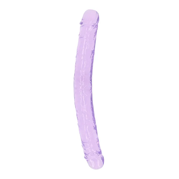 Shots America LLC Dildos RealRock Crystal Clear Double Dong 13 in DualEnded Dildo Purple
