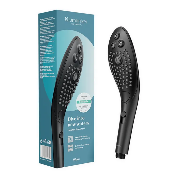 Womanizer Wave Shower Head Masturbator Black WeVibe Male Sex Toys