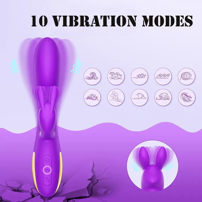 10 Speeds Triple Gspot Rabbit Anal Vibrator Earlypeach Vibrators