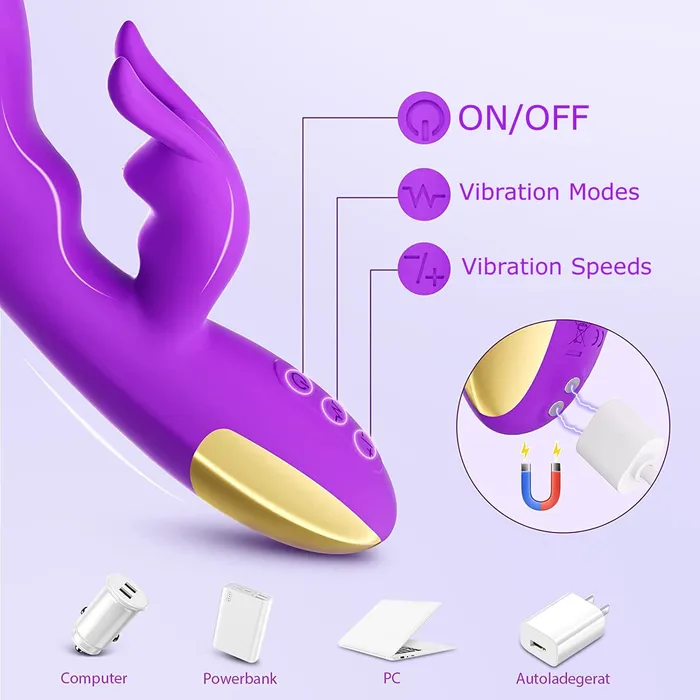10 Speeds Triple Gspot Rabbit Anal Vibrator Earlypeach Vibrators