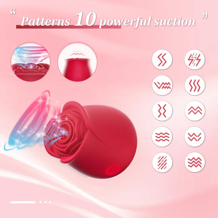 10 Suction Oral Sex Rose Clitoral Stimulator Vibrator Earlypeach Female Sex Toys