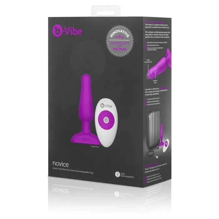 Anal bVibe bVibe Novice Remote Control Vibrating Butt Plug Fuchsia