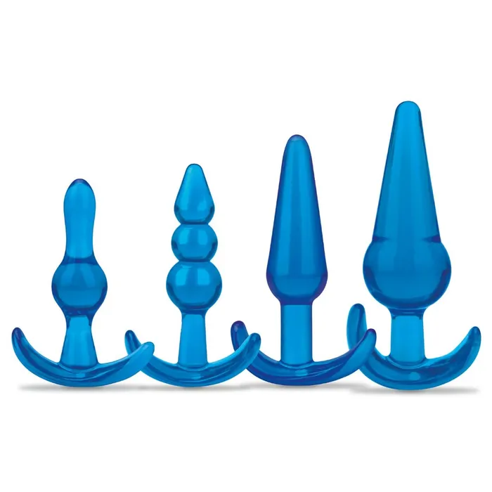 Anal Blue Line Blue Line 4 Piece Anal Training Butt Plug Set Blue