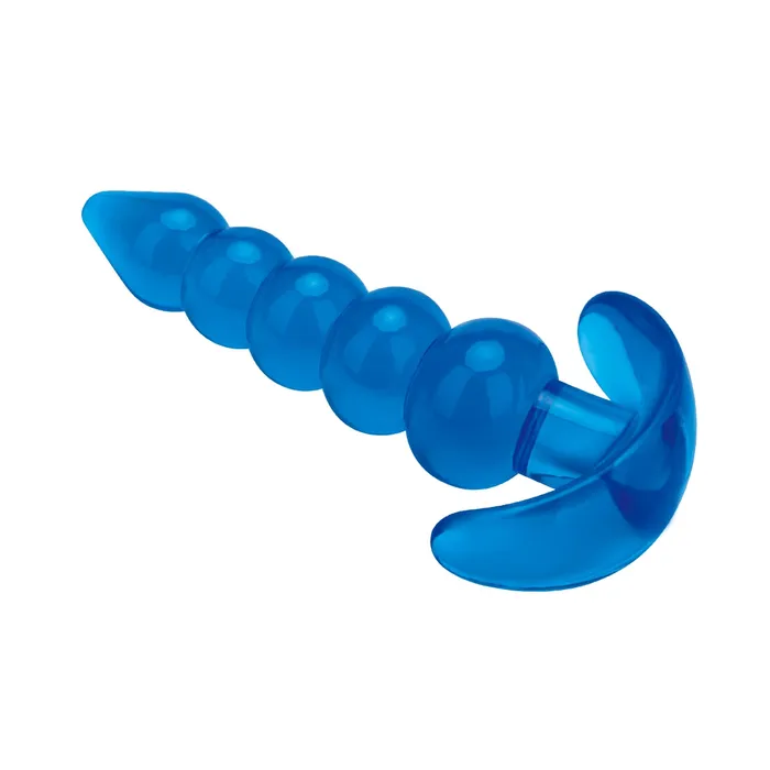 Anal Blue Line Blue Line Medium Beaded Anal Butt Plug Blue 45 Inch