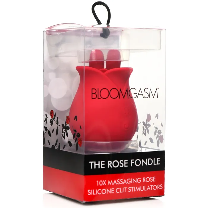 Bloomgasm The Rose Fondle 10X Massaging Rose Silicone Clit Stimulator Red Bloomgasm Vibrators