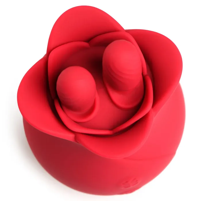 Bloomgasm The Rose Fondle 10X Massaging Rose Silicone Clit Stimulator Red Bloomgasm Vibrators
