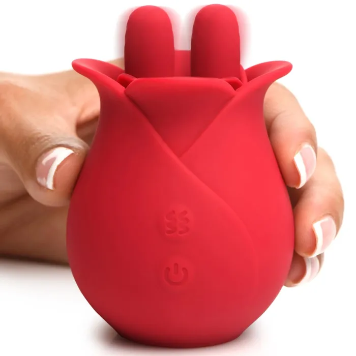 Bloomgasm The Rose Fondle 10X Massaging Rose Silicone Clit Stimulator Red Bloomgasm Vibrators