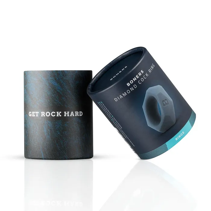 Boners Male Sex Toys Boners Diamond Cock Ring Grey