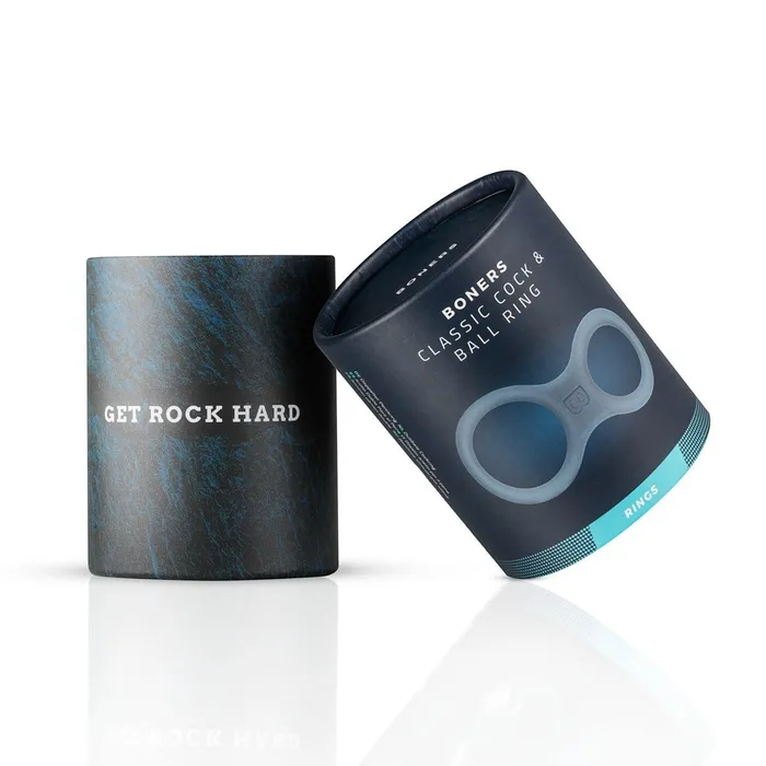 Boners Silicone Cock Ring And Ball Stretcher Grey Boners Male Sex Toys