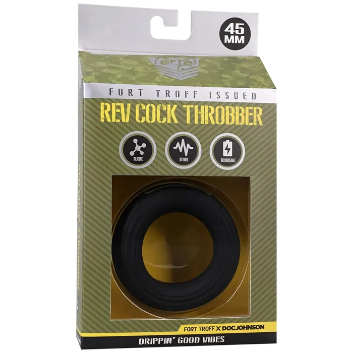 Couples Fort Troff Fort Troff Rev Cock Throbber Vibrating Cock Ring 45mm Black