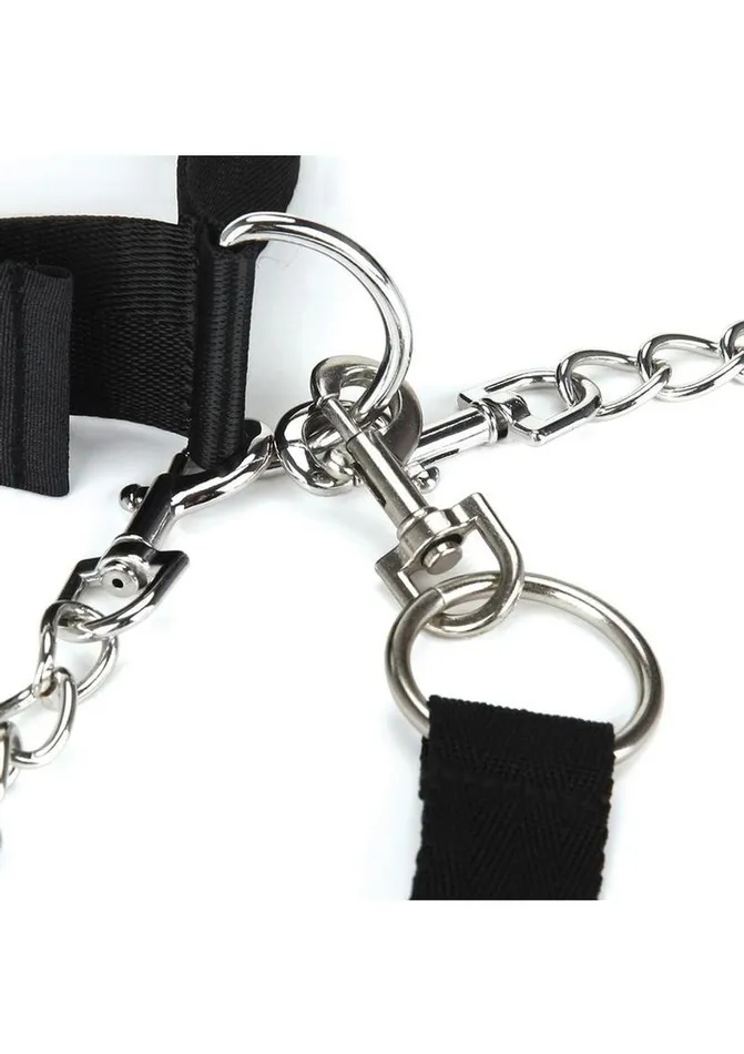 Couples Lux Fetish Collar Cuffs and Leash Set with Removable Cuffs and Leash Lux Fetish