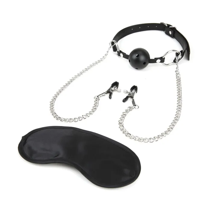 Couples Lux Fetish Lux Fetish Breathable Ball Gag With Adjustable Pressure Nipple Clamps Black Silver Couples Lux Fetish Lux Fetish Breathable Ball Gag With Adjustable Pressure Nipple Clamps Black Silver
