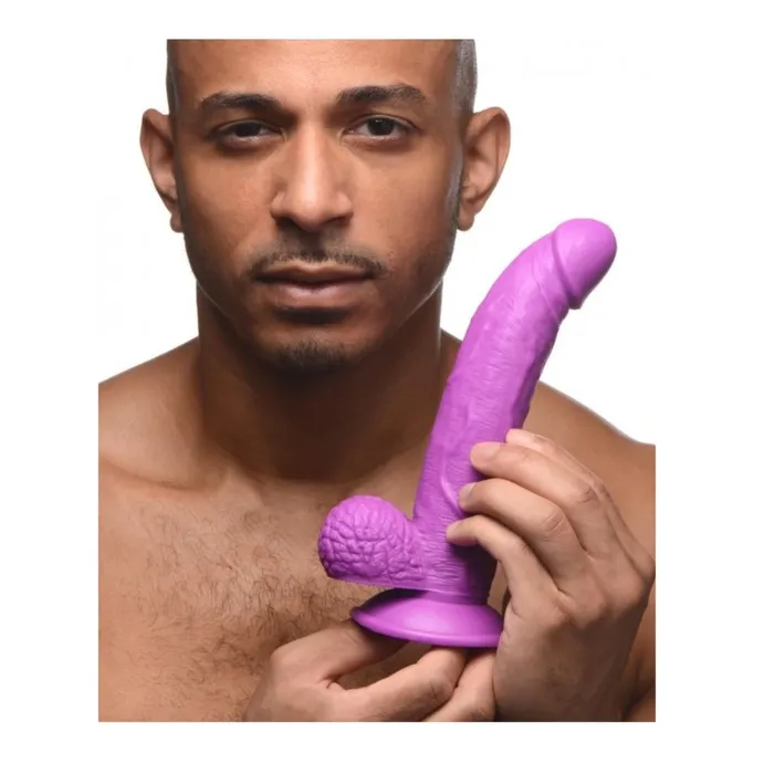 Dildos Pop Peckers Pop Peckers Dildo With Balls Purple 75 Inch