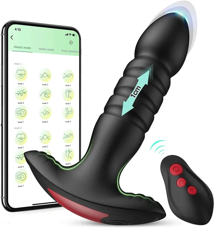 Earlypeach 7 Thrusting Vibrating Modes App Control Anal Plug Vibrator Male Sex Toys Earlypeach 7 Thrusting Vibrating Modes App Control Anal Plug Vibrator Male Sex Toys