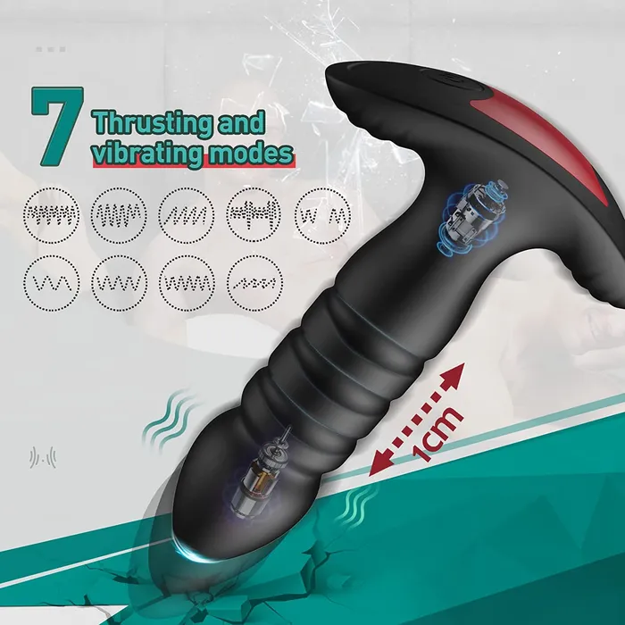 Earlypeach 7 Thrusting Vibrating Modes App Control Anal Plug Vibrator Male Sex Toys