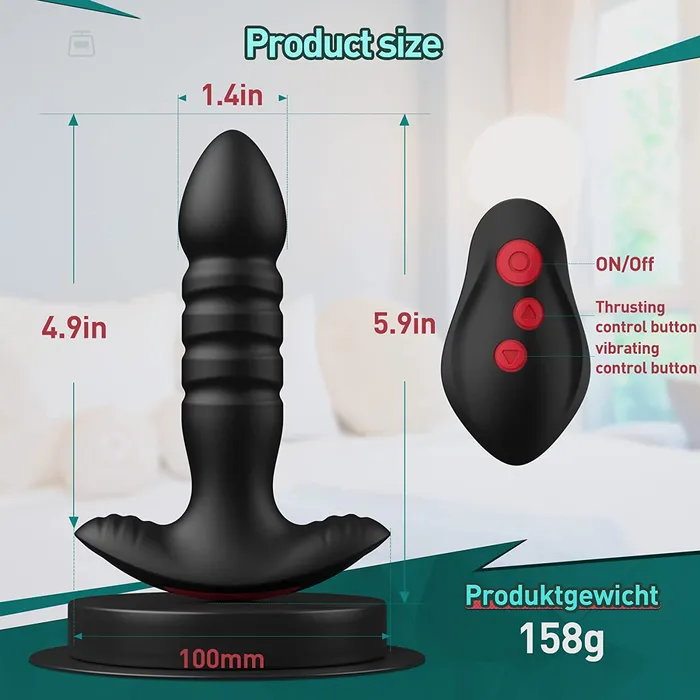 Earlypeach 7 Thrusting Vibrating Modes App Control Anal Plug Vibrator Male Sex Toys