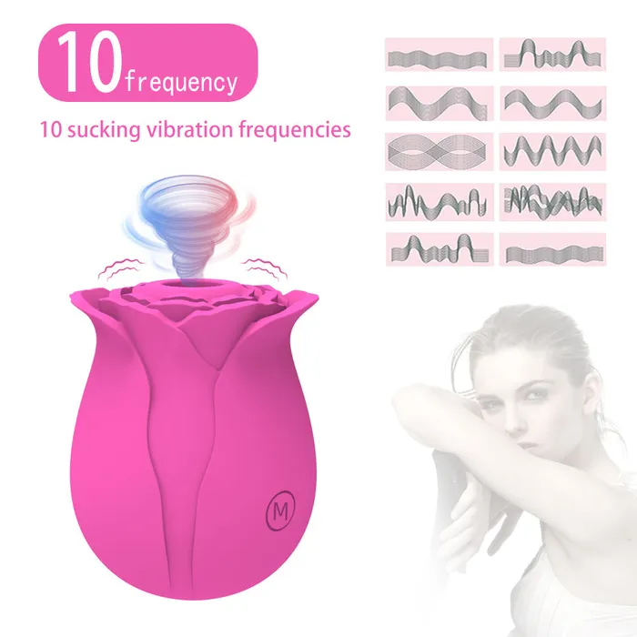 Earlypeach Female Sex Toys Multicolor Rose Vibrator With 10 Sucking Modes