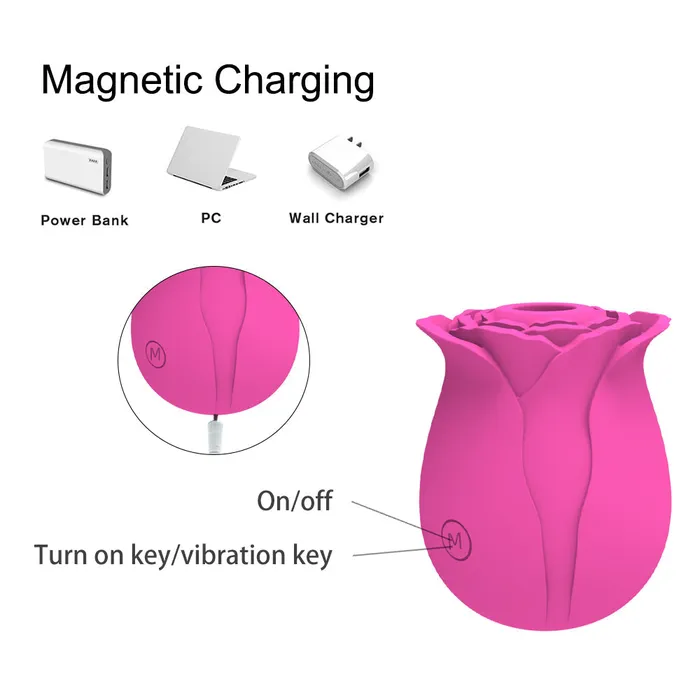 Earlypeach Female Sex Toys Multicolor Rose Vibrator With 10 Sucking Modes