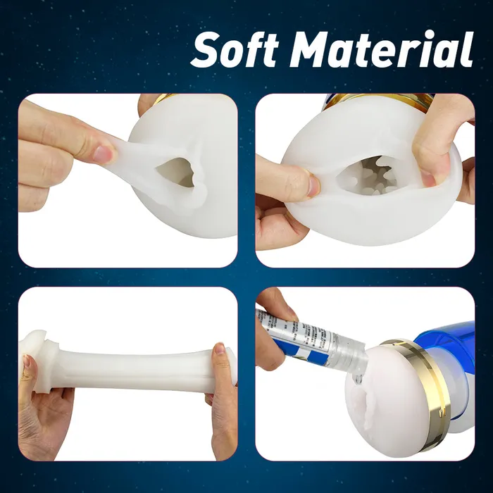 Earlypeach Male Sex Toys 3 Telescopic Modes Space Male Masturbator