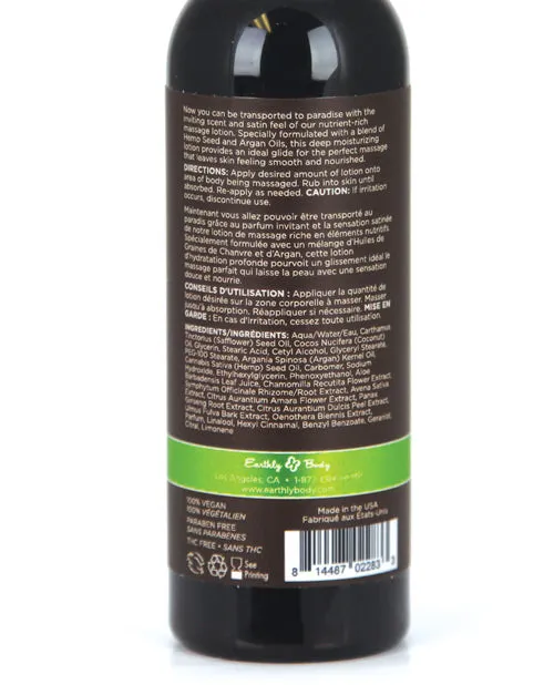Earthly Body Hemp Seed Massage Lotion 2 oz Naked in the Woods Open Desires Female Sex Toys