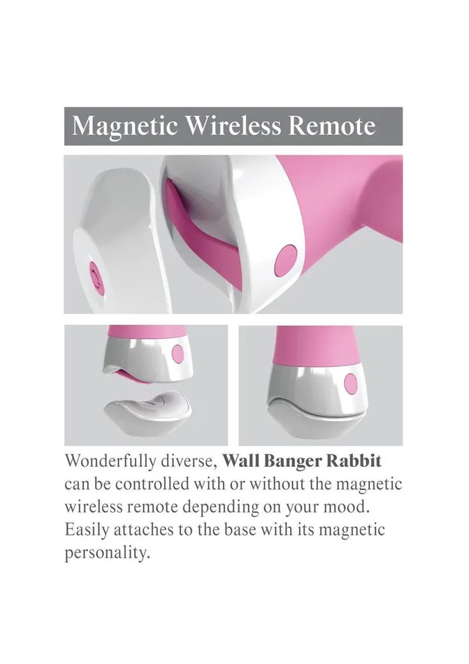 Female Sex Toys 3some 3Some Wall Banger Rabbit Silicone Vibrator USB Rechargeable Suction Cup Wireless Remote Splashproof