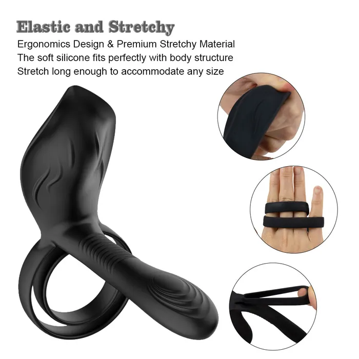 Female Sex Toys Earlypeach Dual Powerful Motor 10 Modes Dual Penis Rings