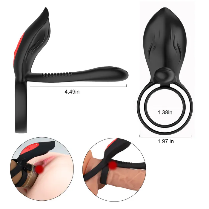 Female Sex Toys Earlypeach Dual Powerful Motor 10 Modes Dual Penis Rings