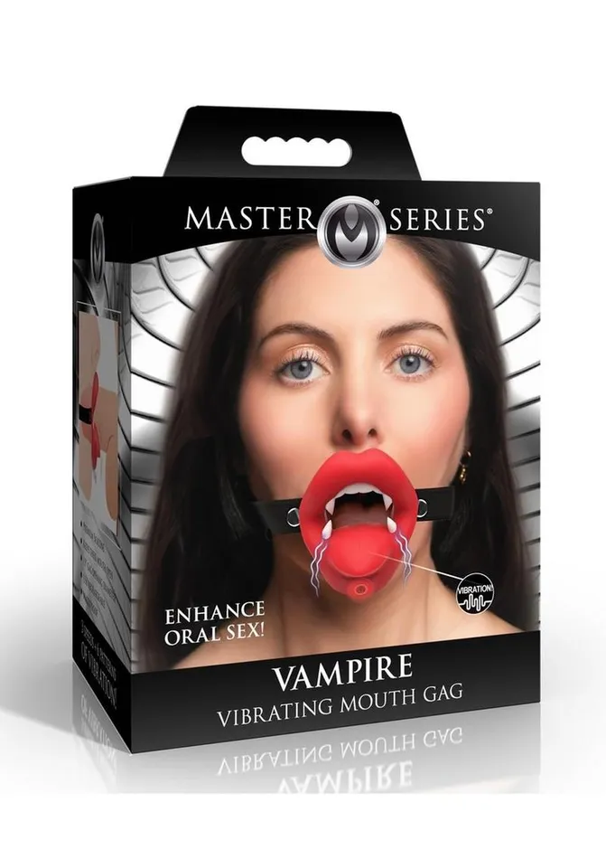 Female Sex Toys Master Series Master Series Vampire Vibrating Rechargeable Silicone Mouth Gag