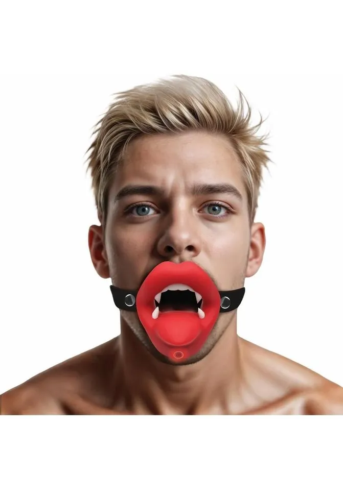 Female Sex Toys Master Series Master Series Vampire Vibrating Rechargeable Silicone Mouth Gag