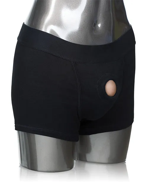 Female Sex Toys Open Desires Packer Gear Boxer Brief Harness Black